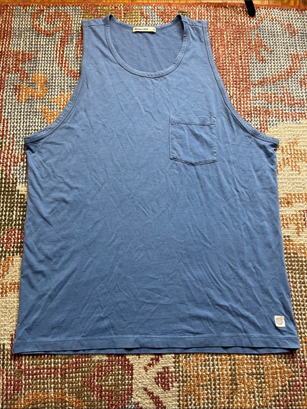 NWOT Marine Layer Men’s Blue Cotton Tank Size Medium